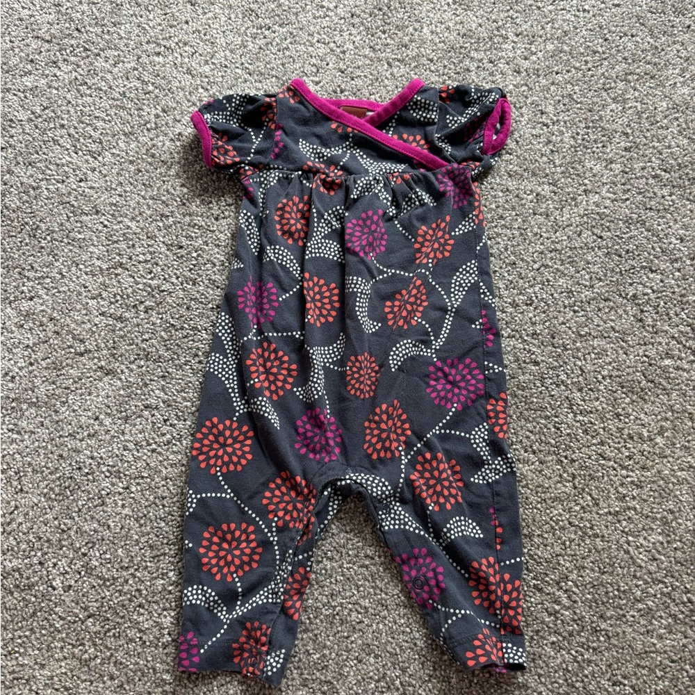 Tea Collection Infant Romper with Floral Accents